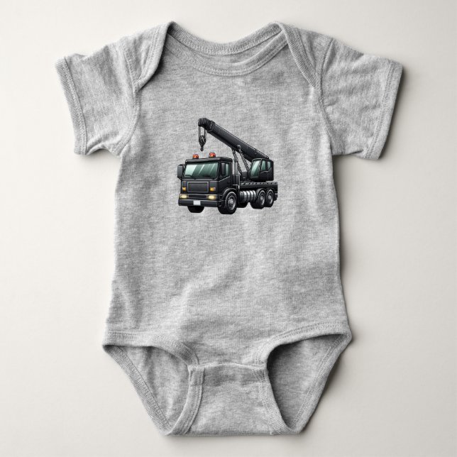 Construction/crane truck baby bodysuit (Front)