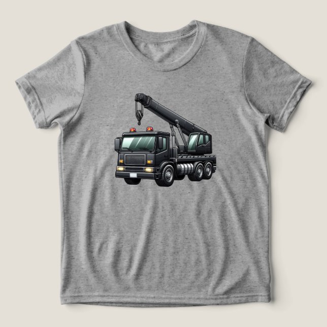 Construction/crane truck Tri-Blend shirt (Design Front)