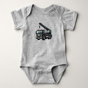 Construction/crane truck with customised age # baby bodysuit