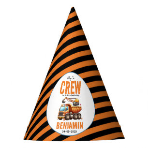Construction Crew Dump Truck Boy 2nd Birthday Party Hat