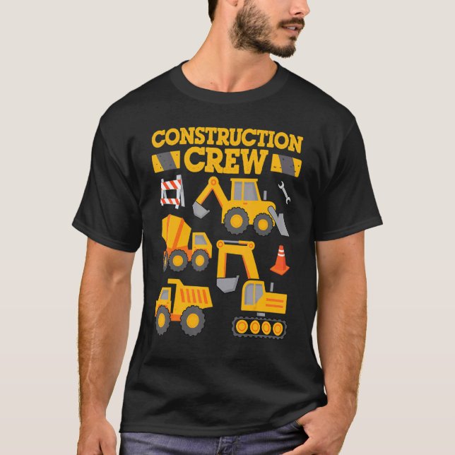 Construction Crew Worker Excavator  Toddler Boys G T-Shirt (Front)