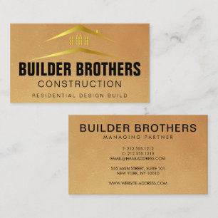 Construction Custom Gold Logo Professional Metal Business Card