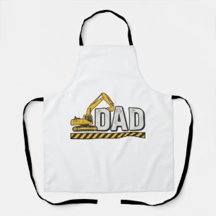 Construction Dad Excavator Vintage Shirt Design_1 Apron