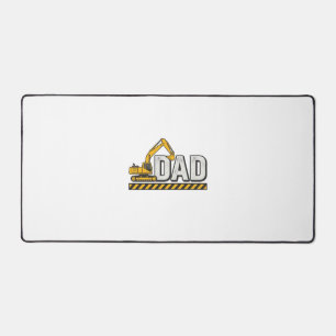 Construction Dad Excavator Vintage Shirt Design_1 Desk Mat