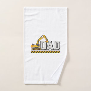 Construction Dad Excavator Vintage Shirt Design_1 Hand Towel