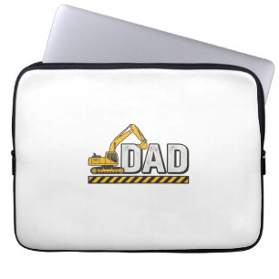 Construction Dad Excavator Vintage Shirt Design_1 Laptop Sleeve