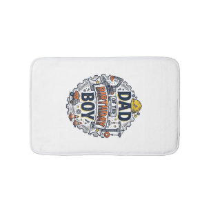 Construction Dad of the Birthday Boy Shirt Design_ Bath Mat