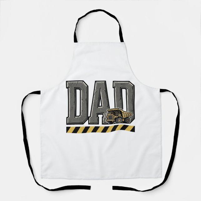 Construction Dad Vintage Engraving T-Shirt Design_ Apron (Front)