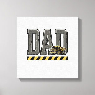 Construction Dad Vintage Engraving T-Shirt Design_ Canvas Print