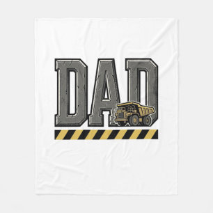 Construction Dad Vintage Engraving T-Shirt Design_ Fleece Blanket