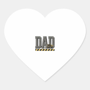 Construction Dad Vintage Engraving T-Shirt Design_ Heart Sticker
