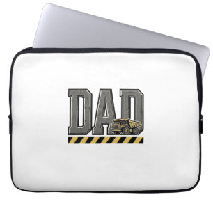 Construction Dad Vintage Engraving T-Shirt Design_ Laptop Sleeve