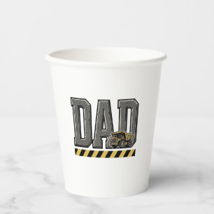 Construction Dad Vintage Engraving T-Shirt Design_ Paper Cups