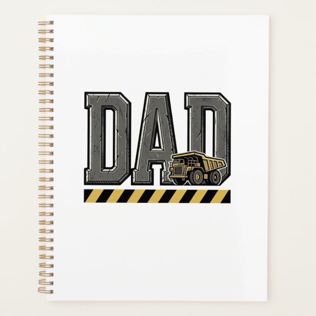 Construction Dad Vintage Engraving T-Shirt Design_ Planner (Front)