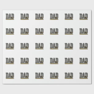 Construction Dad Vintage Engraving T-Shirt Design_ Wrapping Paper