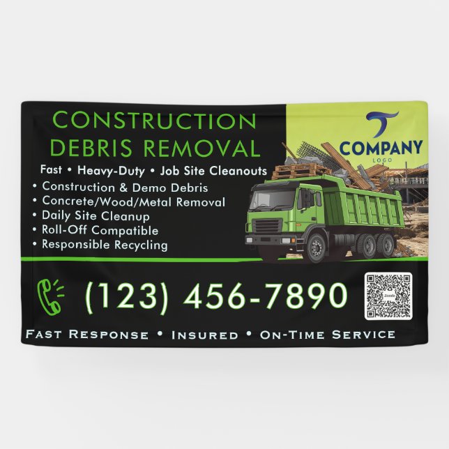Construction Debris Removal Banner - Job Site (Horizontal)