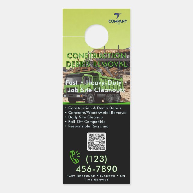 Construction Debris Removal Door Hanger - Job Site (Front)