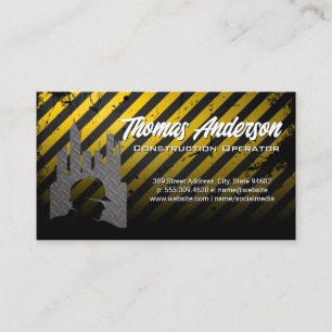 Construction Developer Logo   Caution Business Card