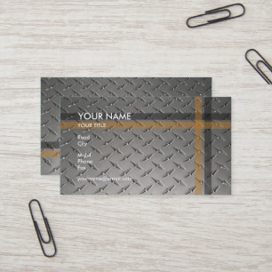 Construction Diamond Plate Business Card