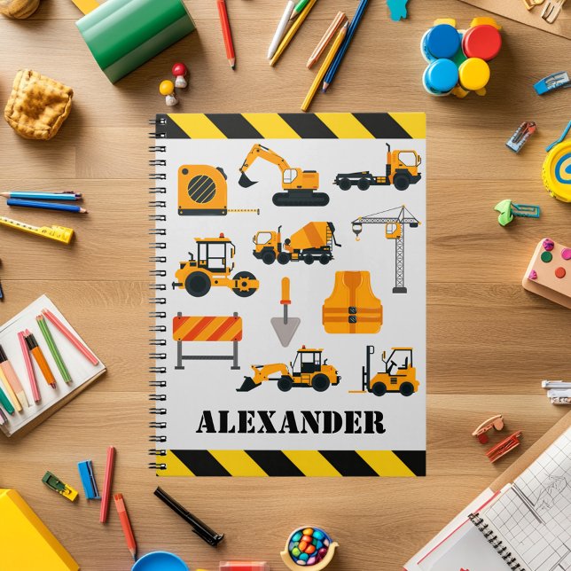 Construction Digger Kids Personalized Notebook (Creator Uploaded)