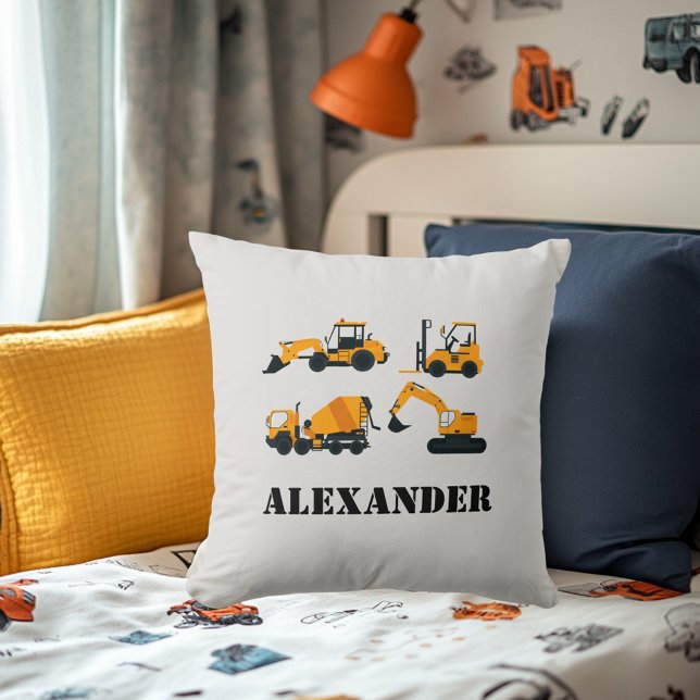 Construction Diggers Boys Cute Vehicles Cushion (Creator Uploaded)