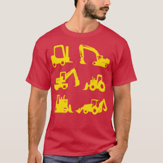 Construction Diggers Trucks  Toddlers Boys Men  T-Shirt