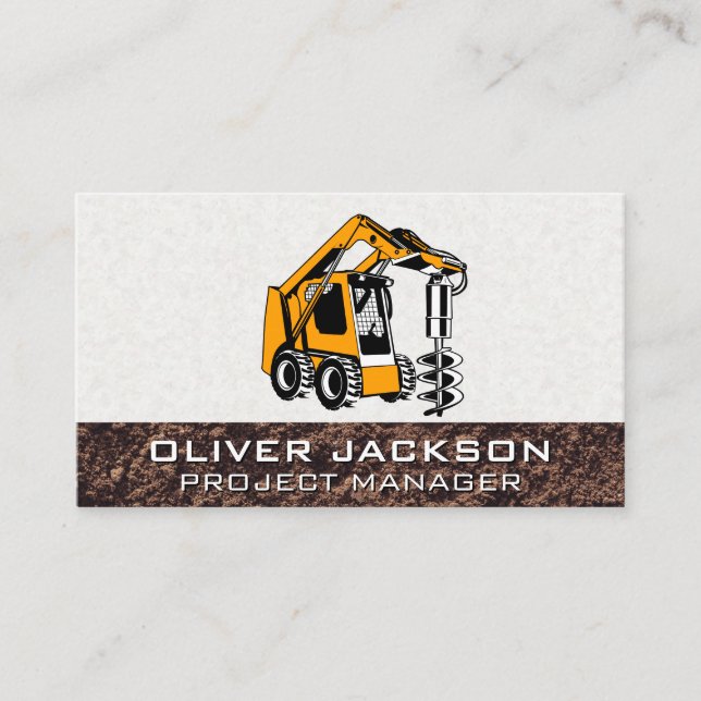 Construction Drilling Rig | Surface Drilling Business Card (Front)