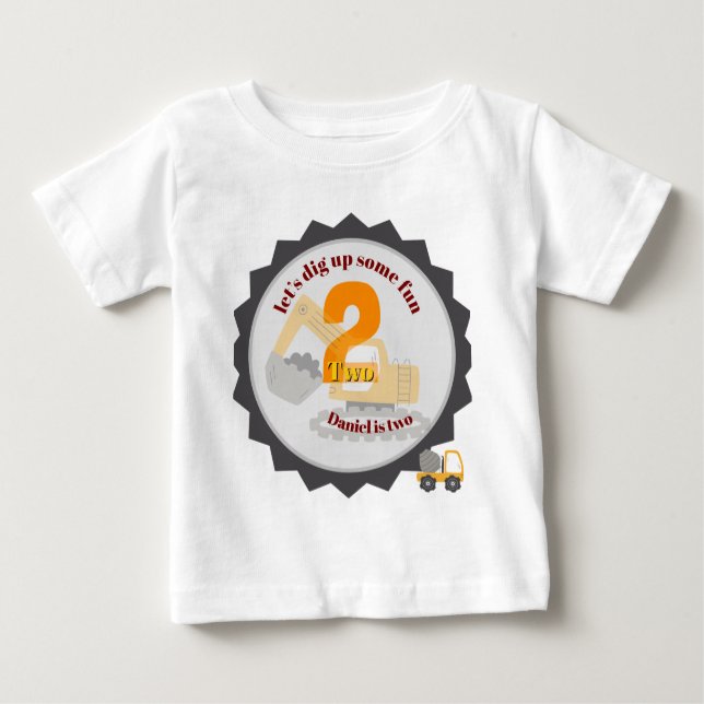 Construction Dump Truck Baby T-Shirt (Front)