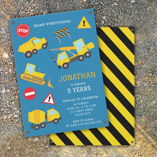 Construction Dump Truck birthday invitation (Creator Uploaded)