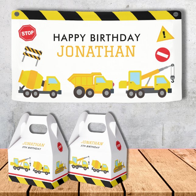 Construction Dump Truck birthday invitation Banner (Creator Uploaded)