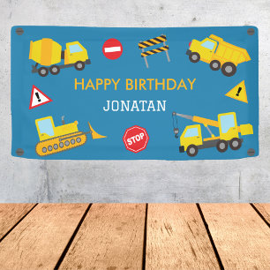 Construction Dump Truck birthday invitation Banner