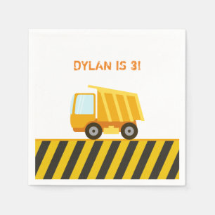 Construction Dump Truck Birthday Napkin