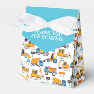 Construction Dump Truck Birthday Thank You Blue Favour Box