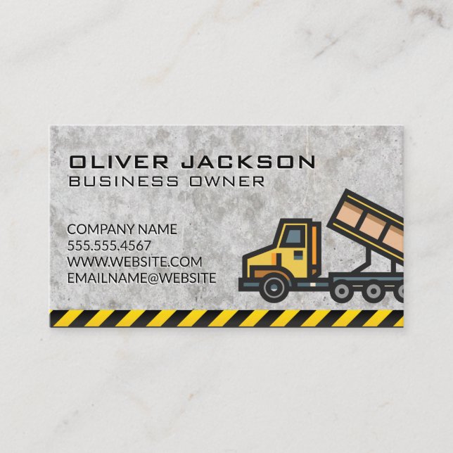 Construction | Dump Truck Business Card (Front)
