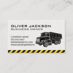 Construction Dump Truck Illustration Business Card