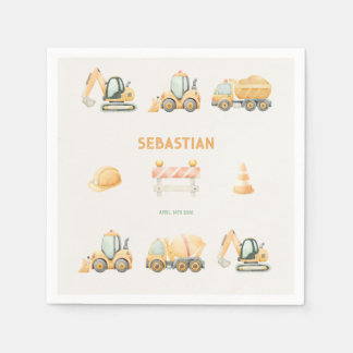 Construction Dump Truck Party Boys Birthday Napkin