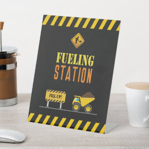 Construction Dump Truck Party Fuelling Station Sig Pedestal Sign