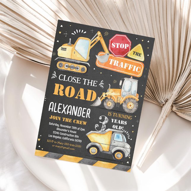 Construction Dump Truck Party Invitation (Creator Uploaded)