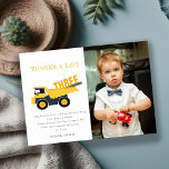 Construction Dump Truck Photo Any Age Birthday Thank You Card<br><div class="desc">If you need any further customisation please feel free to message me on yellowfebstudio@gmail.com.</div>