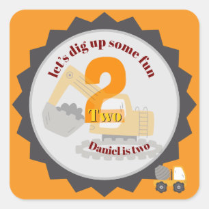 Construction Dump Truck Square Sticker