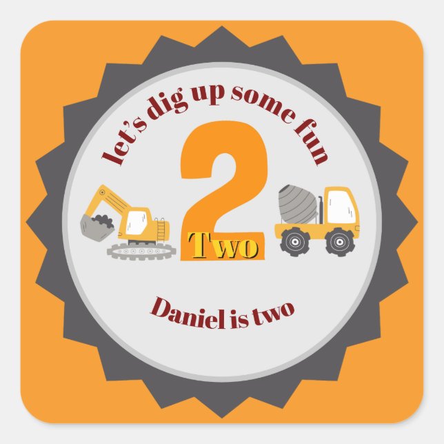 Construction Dump Truck Square Sticker (Front)