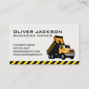 Construction   Dump Truck Unloading Material Business Card