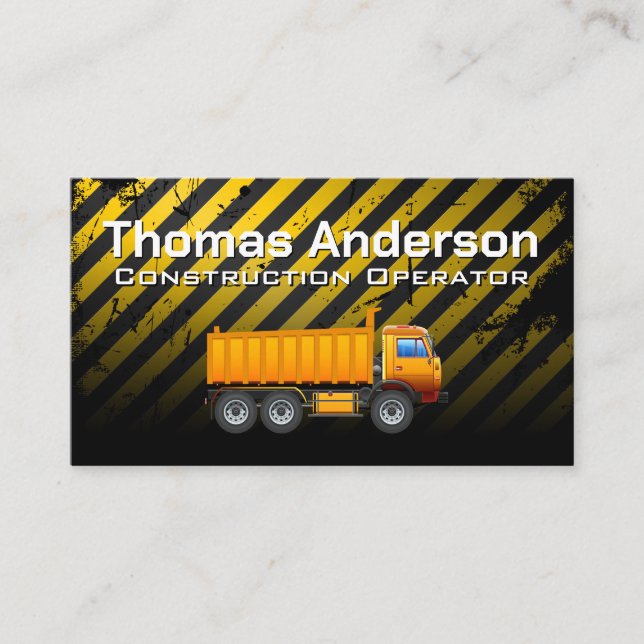 Construction Dump Truck Vehicle Business Card (Front)