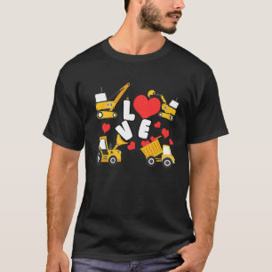 Construction Dump Valentine's Day Truck of  Cute C T-Shirt