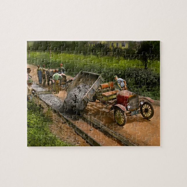 Construction - Dumping made easy 1925 Jigsaw Puzzle (Horizontal)
