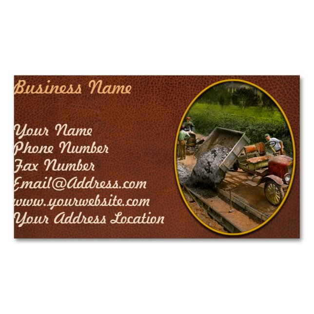 Construction - Dumping made easy 1925 Magnetic Business Card (Front)