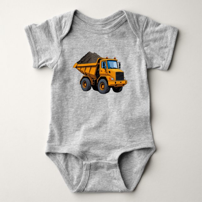 Construction/Earth mover/dump truck Baby Bodysuit (Front)