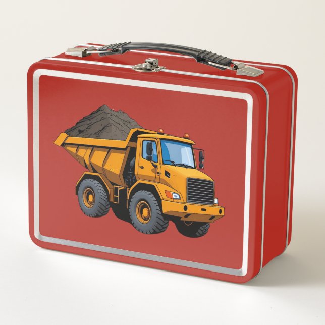 Construction/Earth Mover/dump truck  Metal Lunch Box (Front)