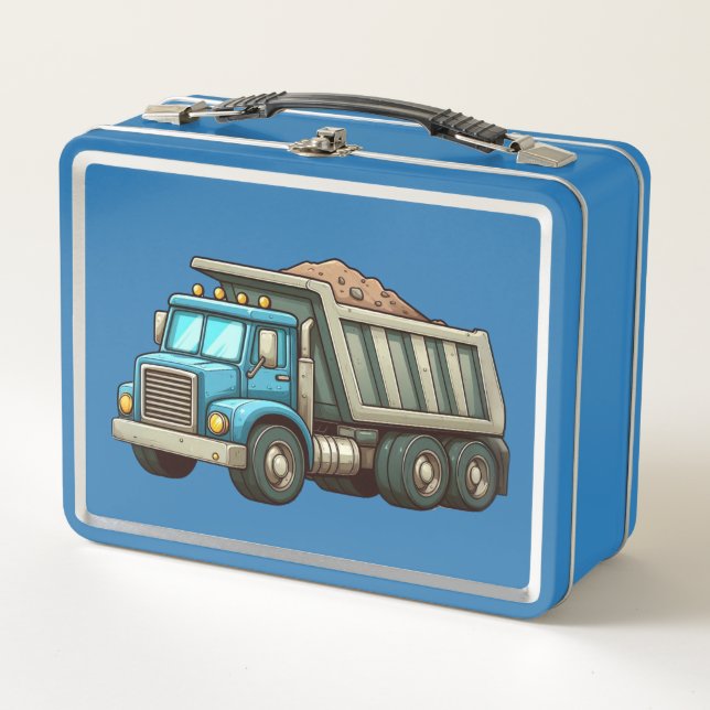 Construction/Earth Mover/dump truck  Metal Lunch Box (Front)