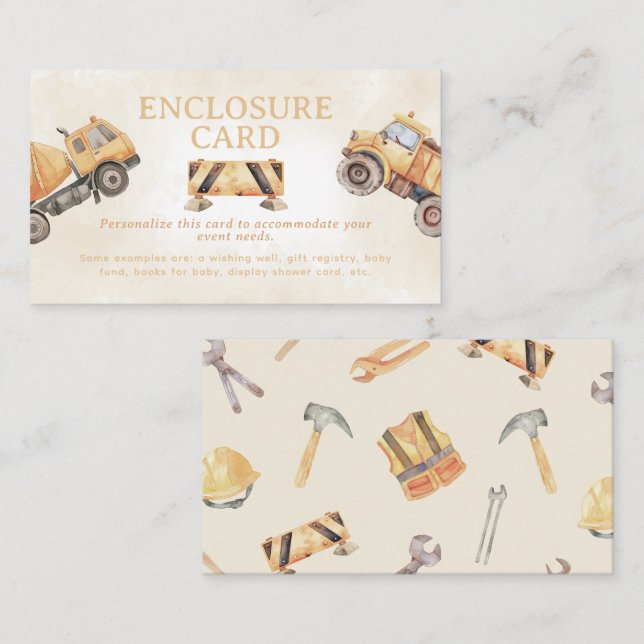 Construction Enclosure Card (Front/Back)